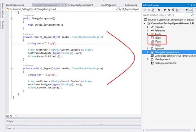 code to ChangeBackground